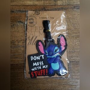 Stitch Kids Luggage Tag - Blue and Black